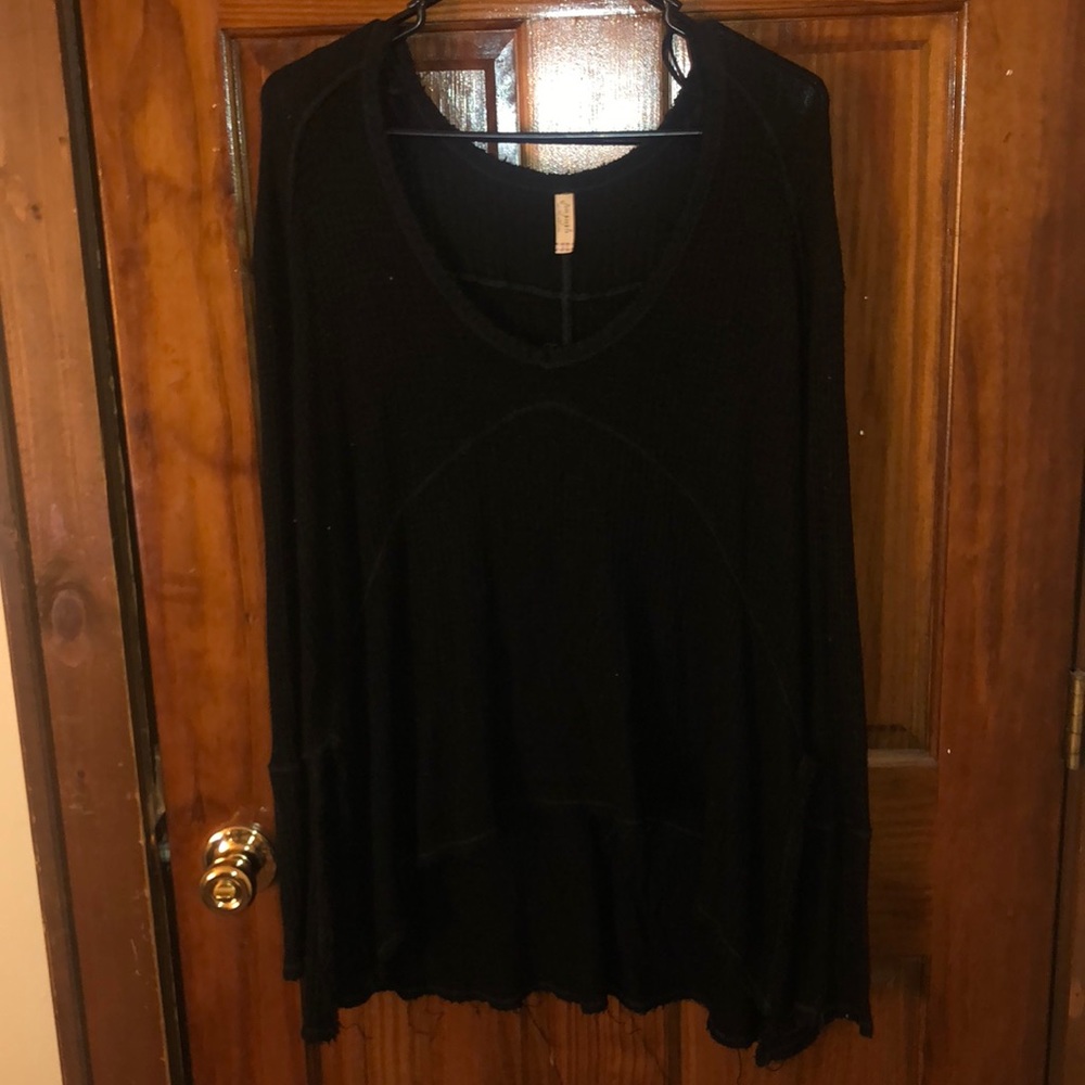 Free People Black Henley